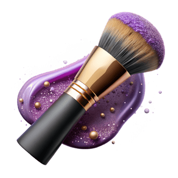 beautiful abstract Makeup Brush with Powder Isolated on Transparent Background original png