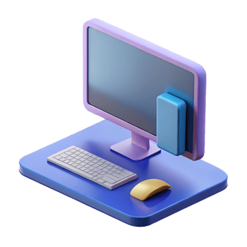 wonderful abstract Desktop computer with monitor 4K png
