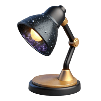 extraordinary contemporary Modern Black Desk Lamp Side View Transparent Background high quality png