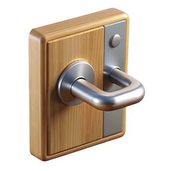 wonderful abstract Modern door handle on wooden door, high quality png