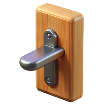 stunning creative Modern door handle on wooden door, high quality png