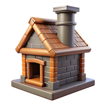 elegant abstract Tudor style chimney, genuine png