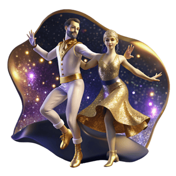 vibrant abstract Modern Dance Duo Isolated with High Contrast Lighting high resolution png