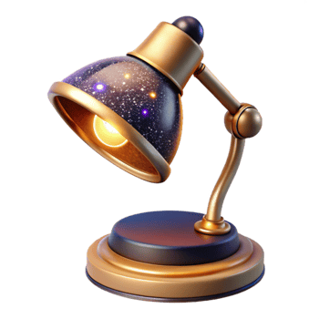 impressive vintage Modern Desk Lamp with Yellow Light Isolated Element original png