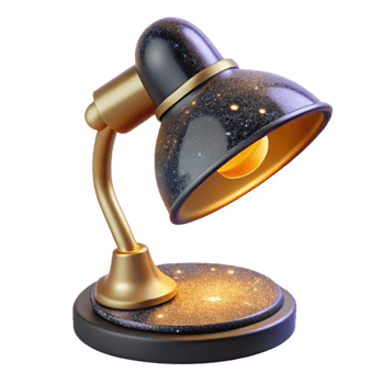 vibrant creative Modern Desk Lamp with Yellow Light Isolated Element professional png