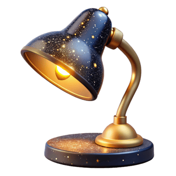 wonderful rustic Modern Desk Lamp with Yellow Light Isolated Element premium png