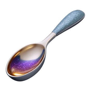 dramatic classic Modern Silver Spoon Side View Isolated high quality png