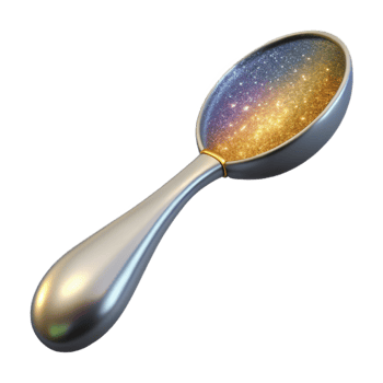 serene classic Modern Silver Spoon Side View Isolated png