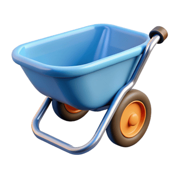 wonderful artistic Wheelbarrow, detailed png