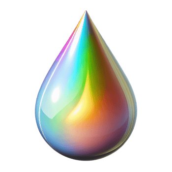 magnificent modern A single tear drop, reflecting rainbow light, high quality png