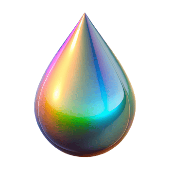 wonderful traditional A single tear drop, reflecting rainbow light, high resolution png