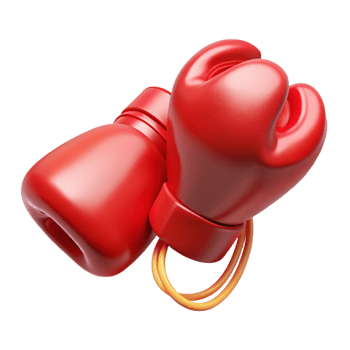 elegant modern A pair of red boxing gloves, laced up, 4K png
