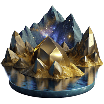 elegant creative Mountain Landscape with Lake Reflection Isolated Element authentic png