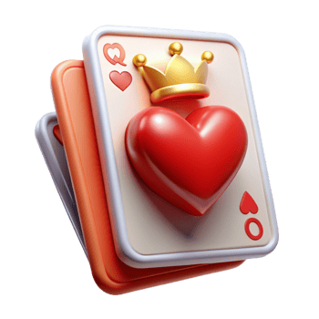 serene modern A single playing card, the Queen of Hearts, exclusive png