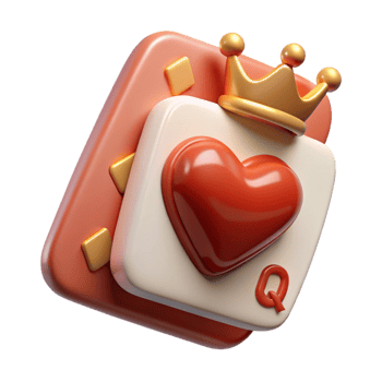 serene rustic A single playing card, the Queen of Hearts, authentic png