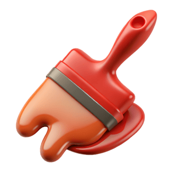 elegant abstract A paintbrush dripping with red paint, genuine png
