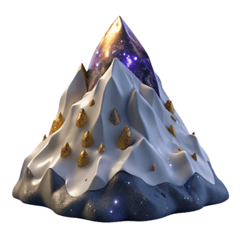 vibrant rustic Mountain Peak Covered in Snow Isolated Element exclusive png