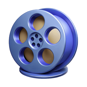 beautiful classic A film reel, unwinding, exclusive png