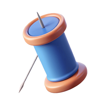 vibrant rustic A sewing needle, with thread, authentic png