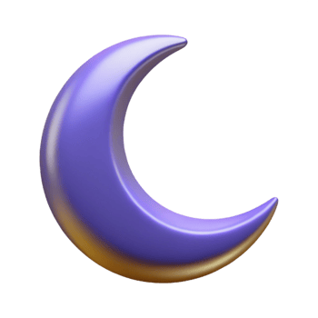 beautiful artistic A single, stylized crescent moon with a curved shape professional png