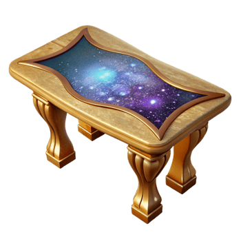 serene classic Old Wooden Table Side View Isolated Element high quality png