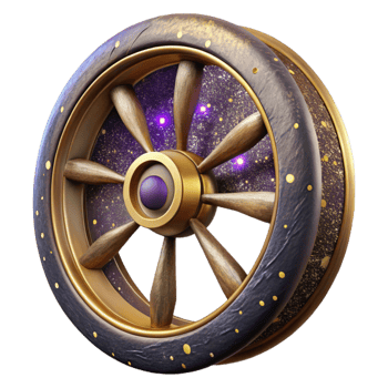 magnificent rustic Old Wooden Wheel Side View Isolated Element authentic png