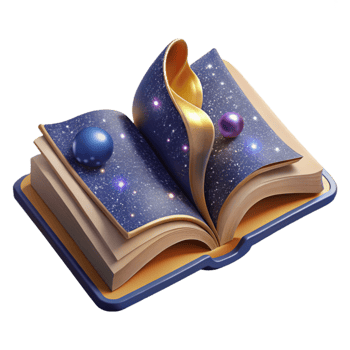 dramatic classic Open Book Spread Flat Lay Cutout with Pages high resolution png