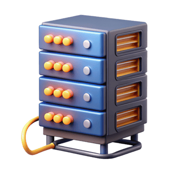 elegant abstract A server rack with blinking lights and cables detailed png
