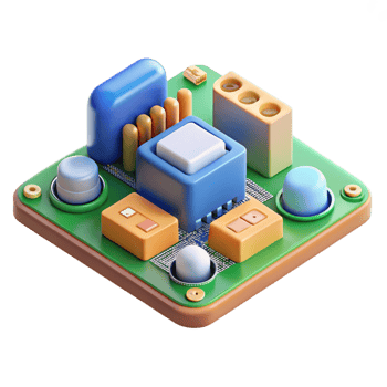 elegant minimalist A circuit board with various components exclusive png