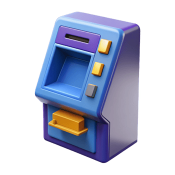 elegant abstract An ATM machine for cash withdrawals 4K png
