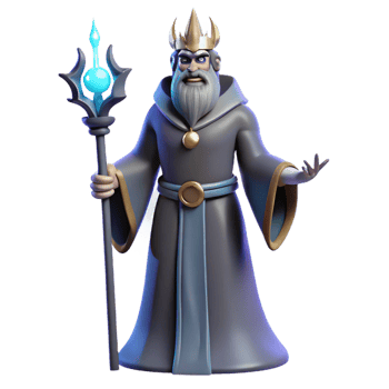 magnificent traditional Hades, god of the underworld, holding a bident, 4K png