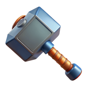 elegant traditional Thor's hammer, Mjolnir, 4K png
