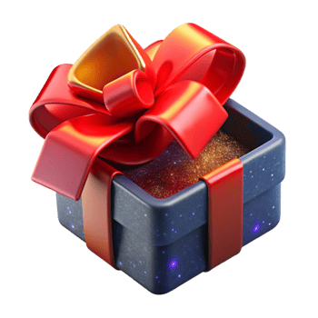 serene minimalist Open Gift Box with Red Bow Top View Transparent genuine png