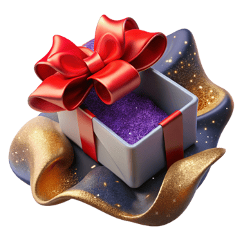serene minimalist Open Gift Box with Red Bow Top View Transparent exclusive png
