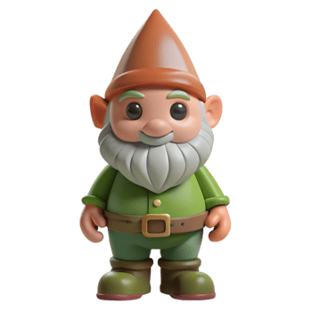 beautiful artistic Gnome, small, bearded garden creature, 4K png