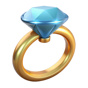 magnificent creative A diamond ring with a large, sparkling stone, genuine png