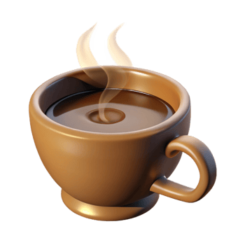 dramatic contemporary A steaming cup of coffee, high resolution png