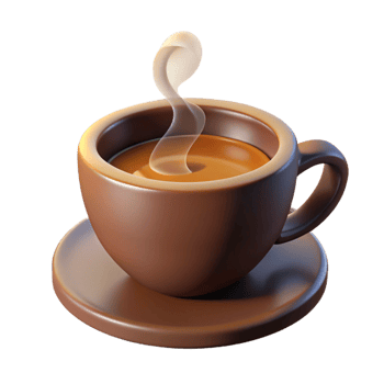 elegant vintage A steaming cup of coffee, exclusive png