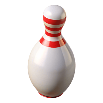 wonderful abstract A bowling pin, white with red stripes, genuine png