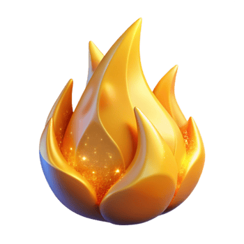 beautiful minimalist Orange and Yellow Flame Gradient Isolated premium png
