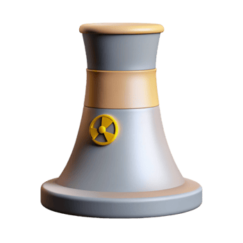 beautiful minimalist A nuclear power plant cooling tower, premium png