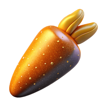 extraordinary minimalist Orange Carrot Whole Vegetable Top View Isolated png