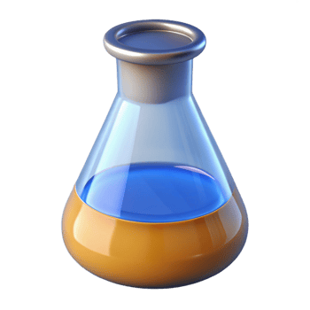extraordinary artistic A laboratory beaker filled with a liquid, original png