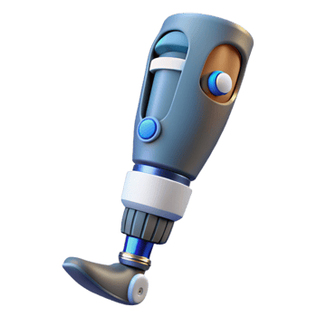extraordinary vintage A prosthetic limb with advanced sensors, premium png