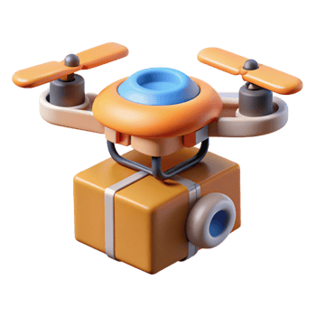 impressive rustic A delivery drone carrying a package, authentic png