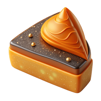 dramatic minimalist Orange Slice of Cake Isolated Element high resolution png