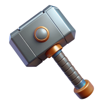 vibrant classic Thor's Hammer, Mjolnir, Norse mythology, high resolution png