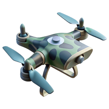 serene vintage Reconnaissance drone, camouflaged design, silent flight authentic png