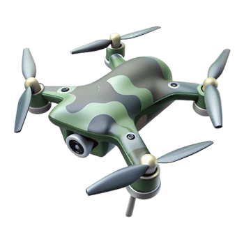 impressive vintage Reconnaissance drone, camouflaged design, silent flight original png