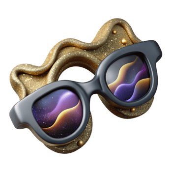 beautiful artistic Pair of Eyeglasses Top View Cutout detailed png
